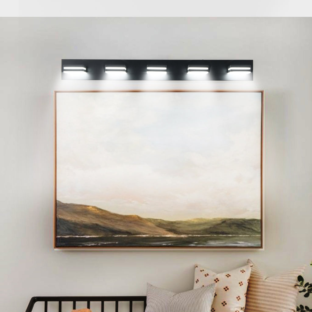 Minimalist 5-Light LED Vanity Light — Black