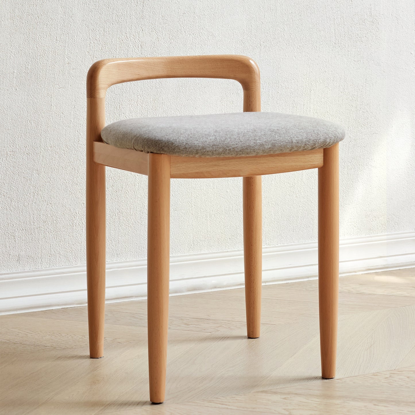 Solid Oak Square Accent Stool — 21", Natural