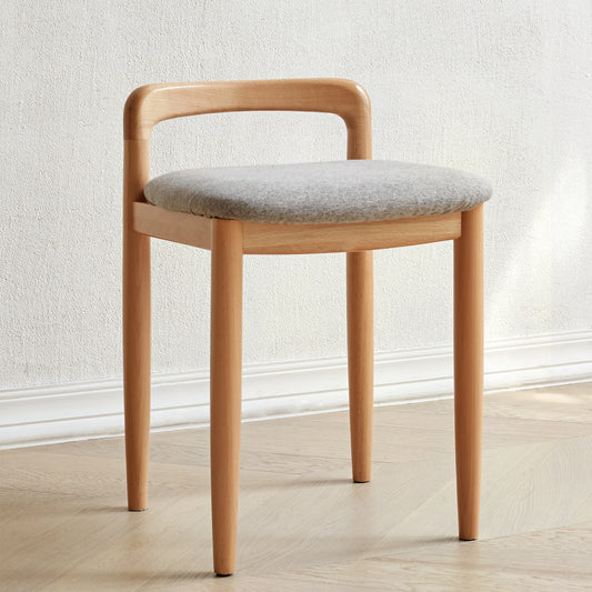 Solid Oak Square Accent Stool — 21", Natural