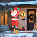 Hanging Inflatable Santa with Dog — 7 ft