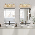 Crystal 3-Light Vanity Light — 17", Gold