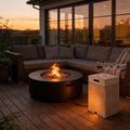 Faux Stone Fire Pit & Tank Cover Table Set — 38", 50,000 BTU