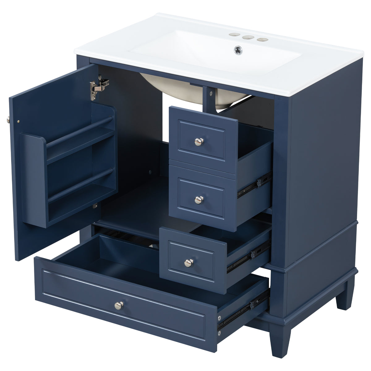 Freestanding Bathroom Vanity — 30", Blue