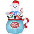 Inflatable Polar Bear & Penguins in a Cup — 5 ft