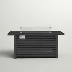 Steel Propane Fire Pit Table with Cover — Black