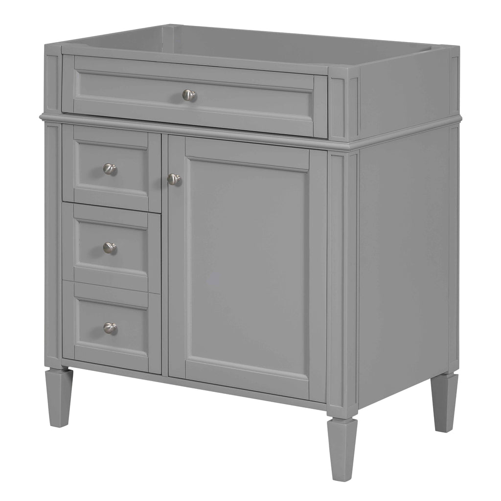 Modern Bathroom Vanity Cabinet — 30", Gray (No Sink)