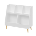 Kids Bookshelf & Toy Organizer — 5 Cubbies, White