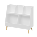 Kids Bookshelf & Toy Organizer — 5 Cubbies, White