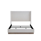 Hale Wingback Queen Bed — Cream Boucle, Walnut Feet