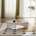 Oval Marble-Effect Coffee Table — 43", White