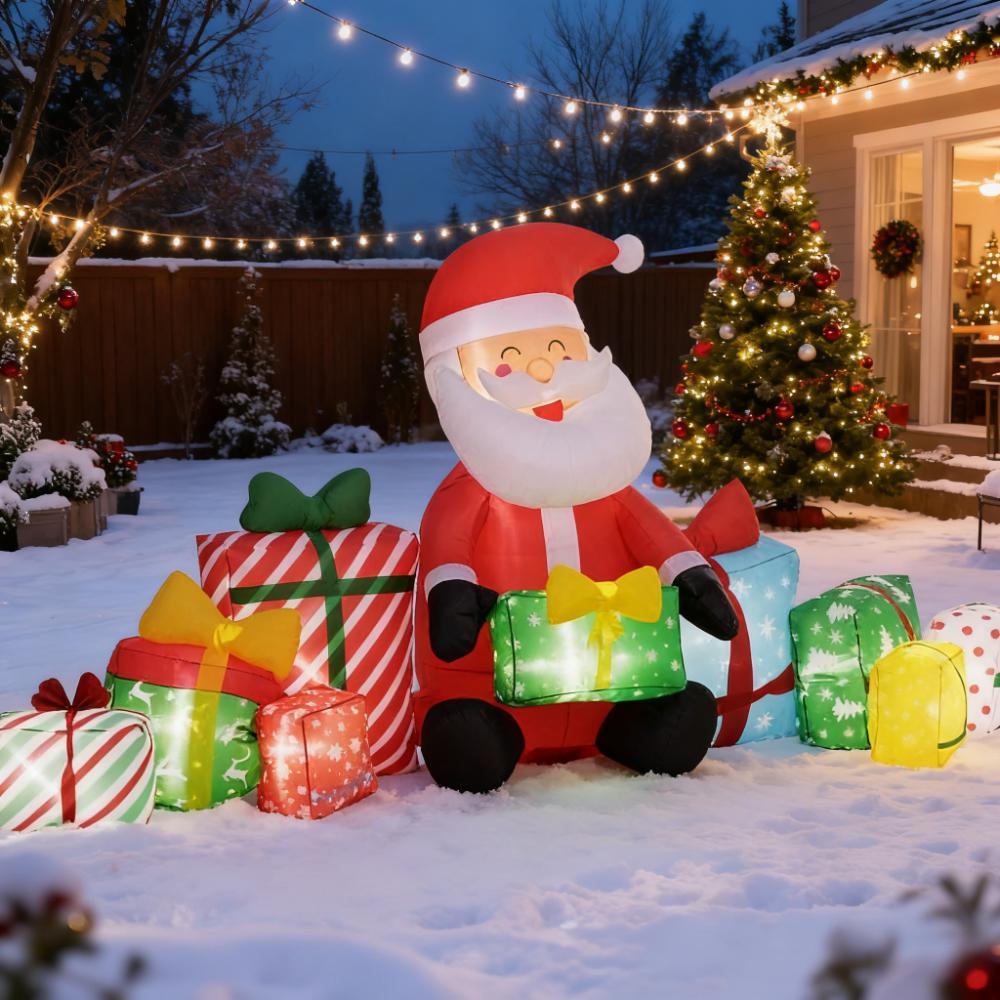 Inflatable Santa with Gift Boxes