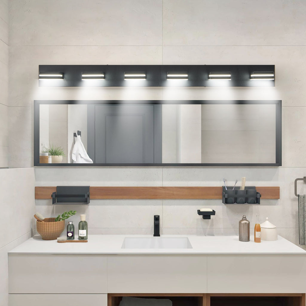 Minimalist 6-Light LED Vanity Light — Black