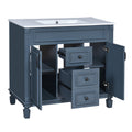 Bathroom Vanity with Ceramic Sink — 36", Royal Blue