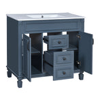 Bathroom Vanity with Ceramic Sink — 36", Royal Blue