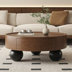 Ball Feet Round Coffee Table — 35"