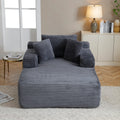 Oversized Chaise Lounge — 67", Grey Corduroy