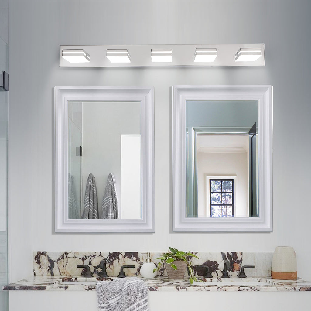 Minimalist 5-Light LED Vanity Light — Chrome