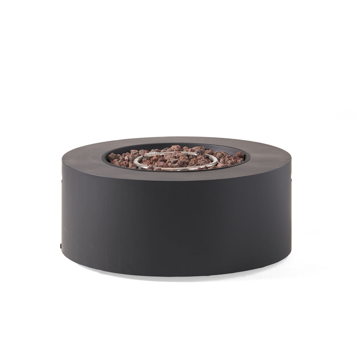 Round Iron Fire Pit — 32", Dark Gray