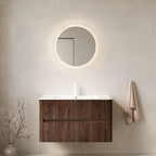 NOOR Floating Bathroom Vanity — 36", Retro Walnut