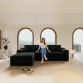 Modular Corduroy Sectional — 98", Black