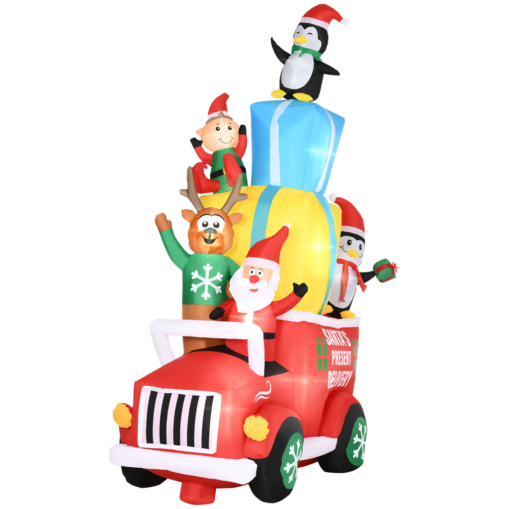 Inflatable Santa Gift Car with Friends — 9 ft