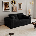 Modular Corduroy Sectional — 71", Black