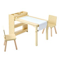 Kids Art Table & 2 Chairs with Storage — Light Wood