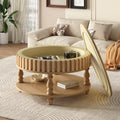 Fluted Lift-Top Coffee Table — Natural