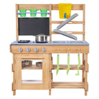 Outdoor Mud Kitchen with Garden Tools — Blue & Neutral