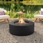Round Faux Stone Fire Pit Table — 38", 50,000 BTU