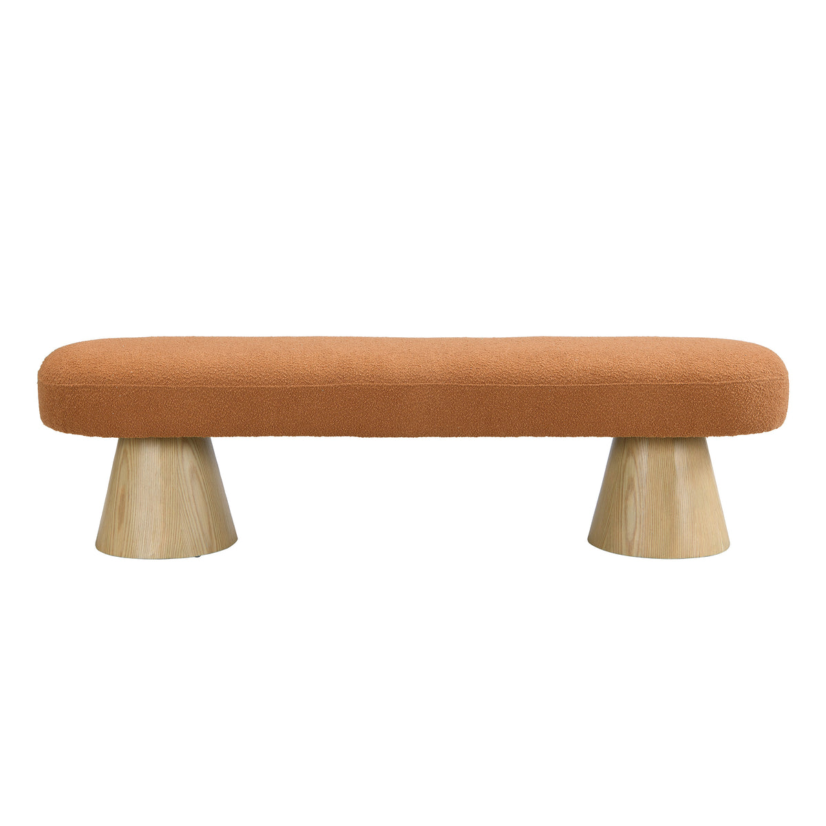 Boucle Dining Bench — 64", Orange