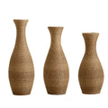 Woven Floor Vases — Set of 3, Beige