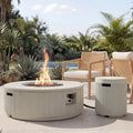 Fluted Round Fire Pit & Tank Cover Table Set — 38"
