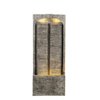 Modern Outdoor Fountain with LED Lights — 39", Gray