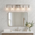 5-Light Vanity Light with Clear Glass — Brushed Nickel