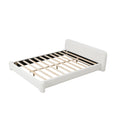 White Boucle Upholstered Queen Bed — Low-Profile