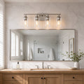 4-Light Vanity Light with Clear Glass — Brushed Nickel