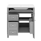 Modern Bathroom Vanity with Ceramic Sink — 30", Gray