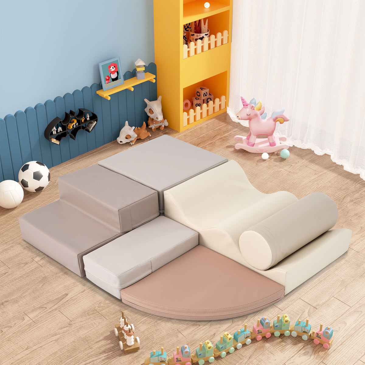 Kids Soft Foam Climb & Crawl Set — 6-Piece, Colorful