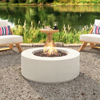 Round Faux Stone Fire Pit Table — 38", 50,000 BTU