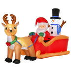 Inflatable Santa Sleigh & Snowman — 6.5 ft