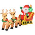 Inflatable Santa Sleigh & Reindeer — 8 ft