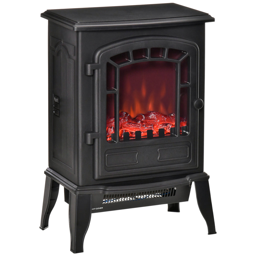 Freestanding Electric Fireplace Stove — 22", Black