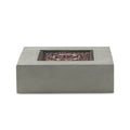 Contemporary Square Fire Pit Table — Light Gray