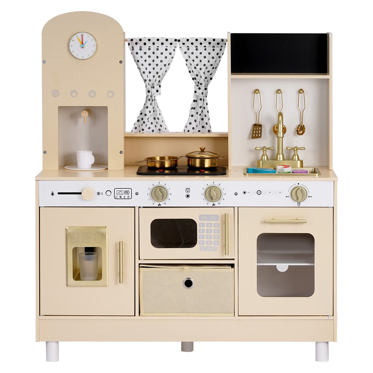 Modern Play Kitchen with Ice Maker — Beige