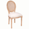 French Country Dining Chairs — Beige Linen, Set of 2