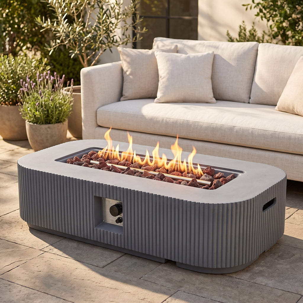 Rectangular Fire Pit — 48", Gray
