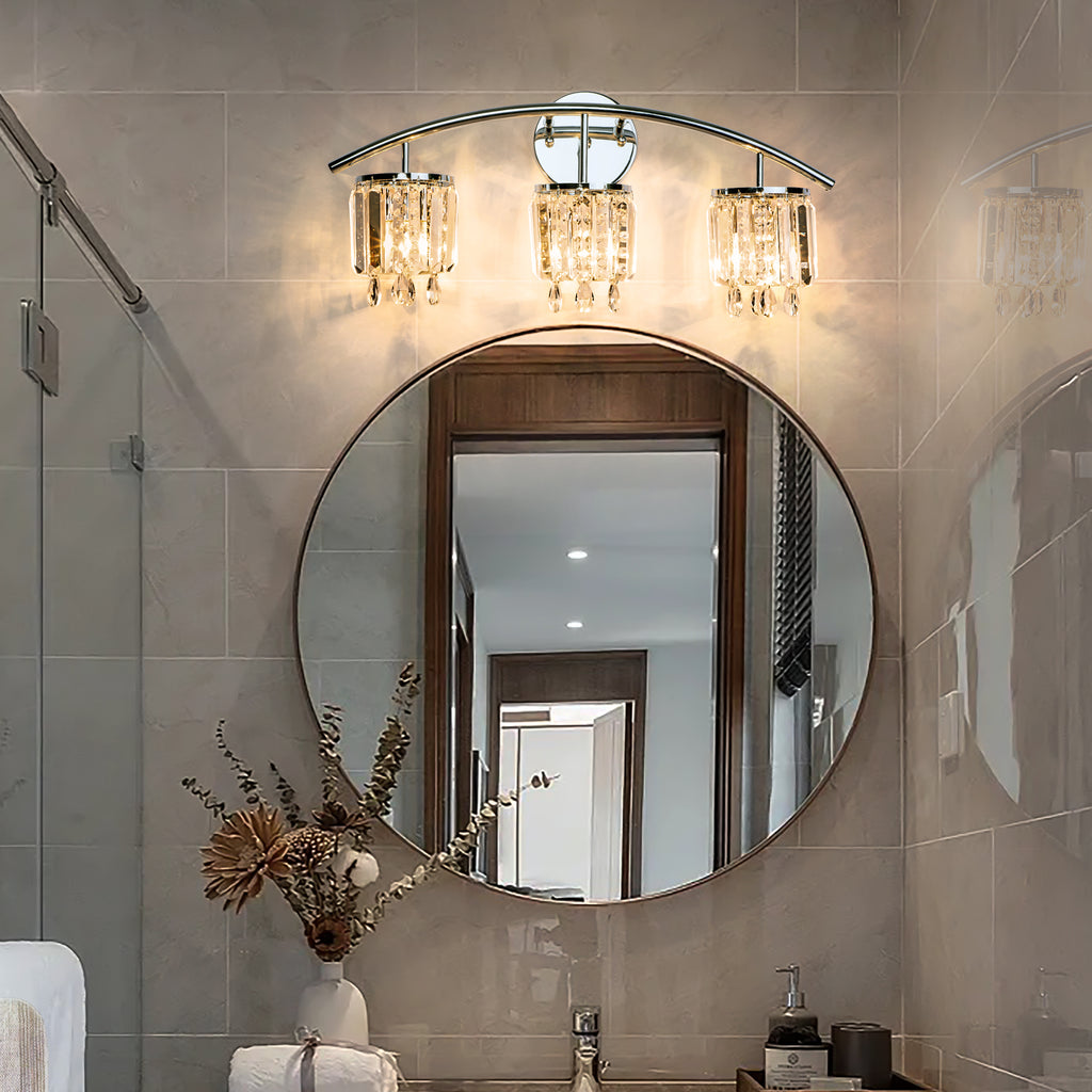 Crystal 3-Light Vanity Light — Chrome