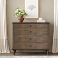 Antique Four-Drawer Chest — Deep Brown