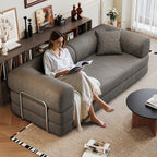 Convertible Floor Sofa — 79", Grey Fabric